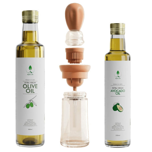 Deluxe Avocado & Olive Oil Set with Dispenser & Brush