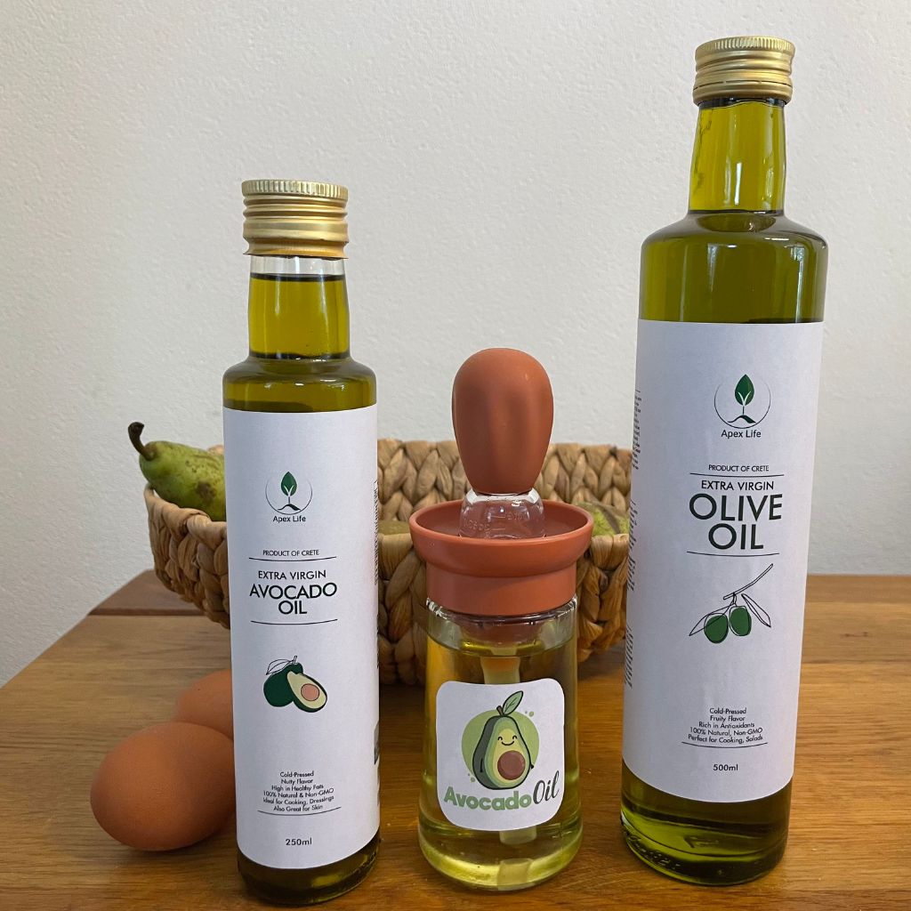 Deluxe Avocado & Olive Oil Set with Dispenser & Brush